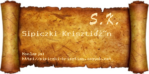 Sipiczki Krisztián névjegykártya