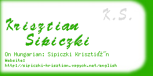 krisztian sipiczki business card